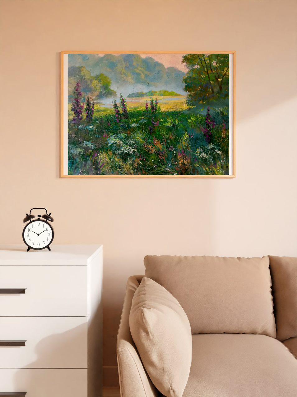 Summer Meadow, Landscape, Impressionism, Original oil Painting, Ready to Hang For Sale 5