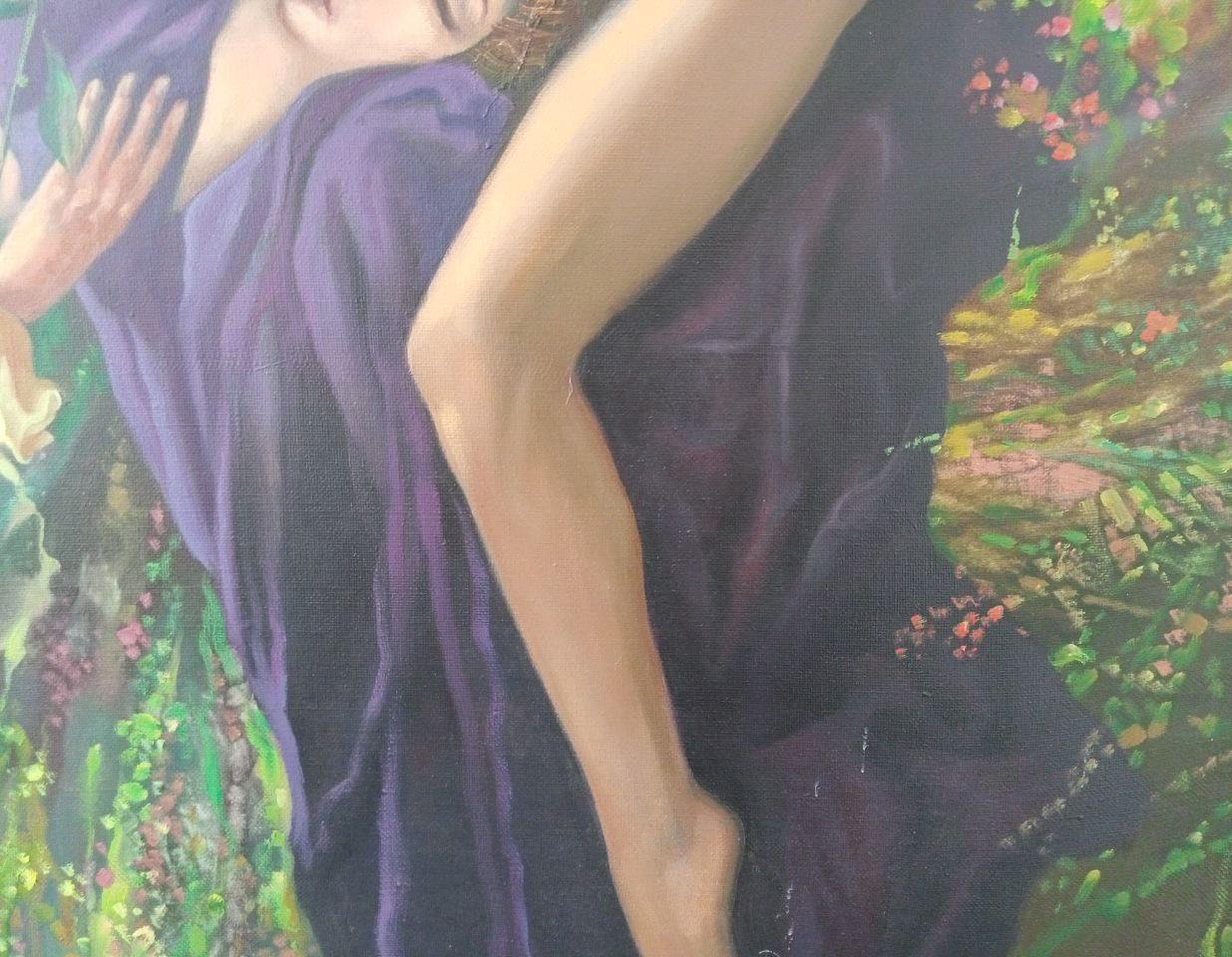 Summer Sounds, Figurative, Original oil Painting, Ready to Hang For Sale 1