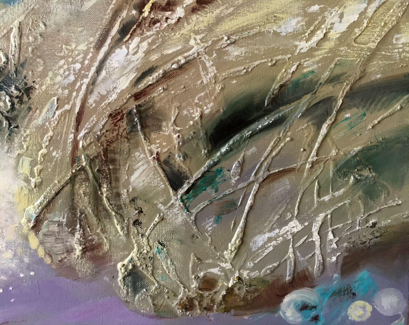 Due banche, Arte figurativa, Pittura ad olio originale, Pronta da appendere in vendita 2