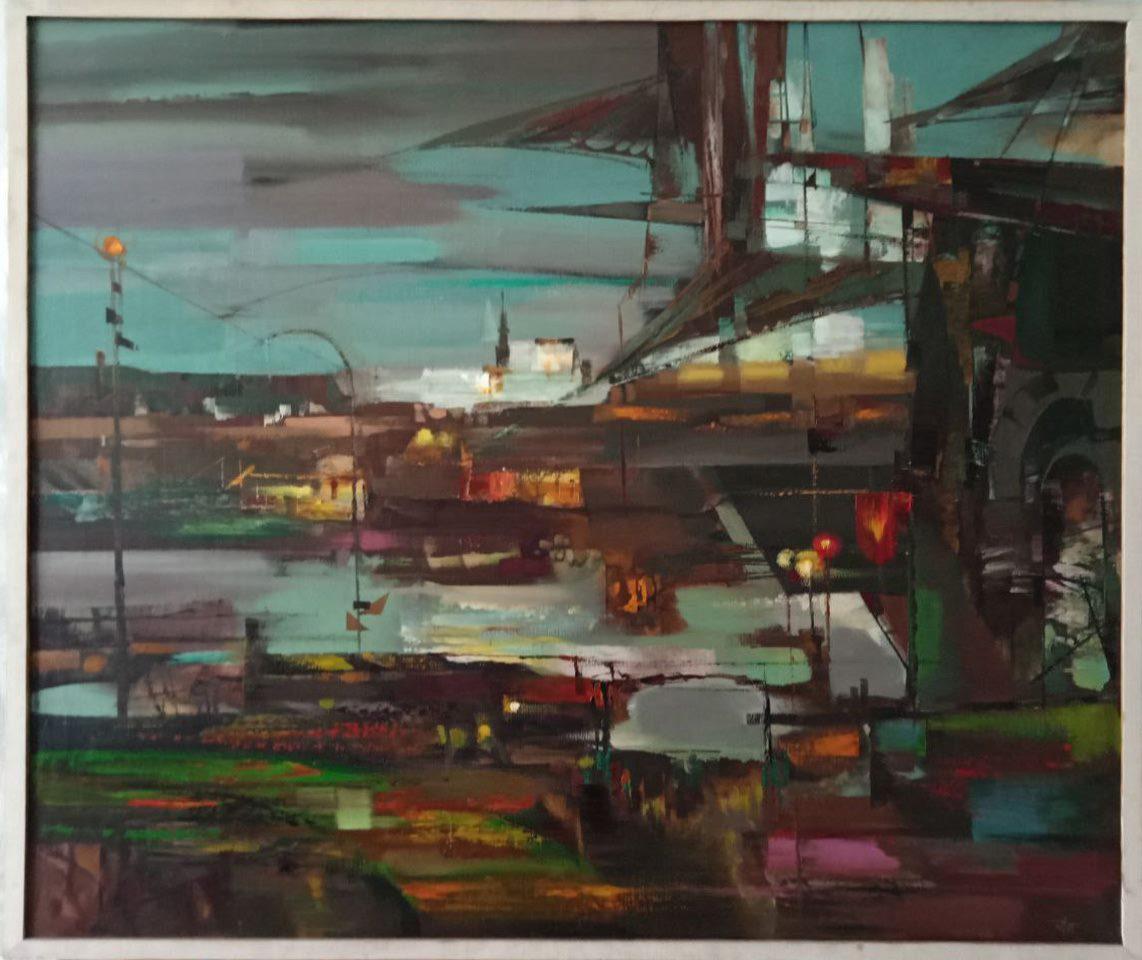 Anatoly Tarabanov Landscape Painting - Urban Landscape, Contemporary art, Original oil Painting, Ready to Hang