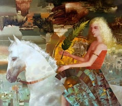 Victoria, figuratif, cheval, peinture à l'huile originale, prête à être accrochée