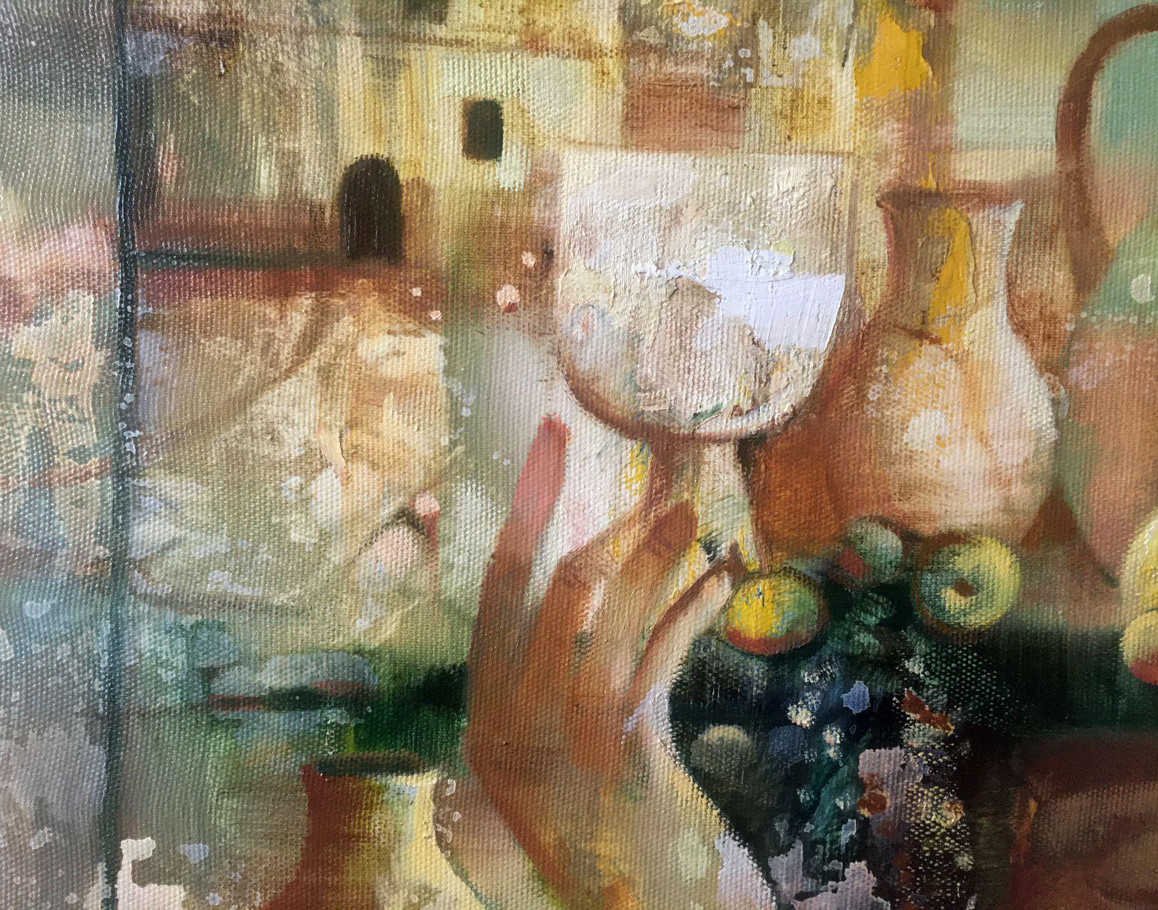 Artist: Anatoly Borisovich Tarabanov
Work: Original oil painting, handmade artwork, one of a kind 
Medium: Oil on Canvas 
Year: 2012
Style: Portrait Surrealism
Title: Water Carrier
Size: 25.5