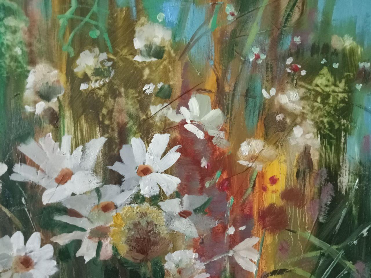 Wild Flowers, Original oil Painting, Ready to Hang 1