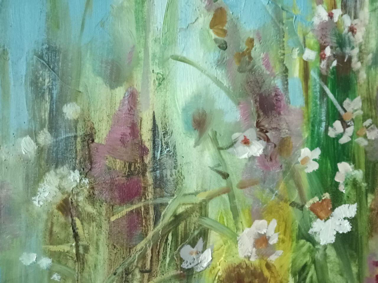 Wild Flowers, Original oil Painting, Ready to Hang 2