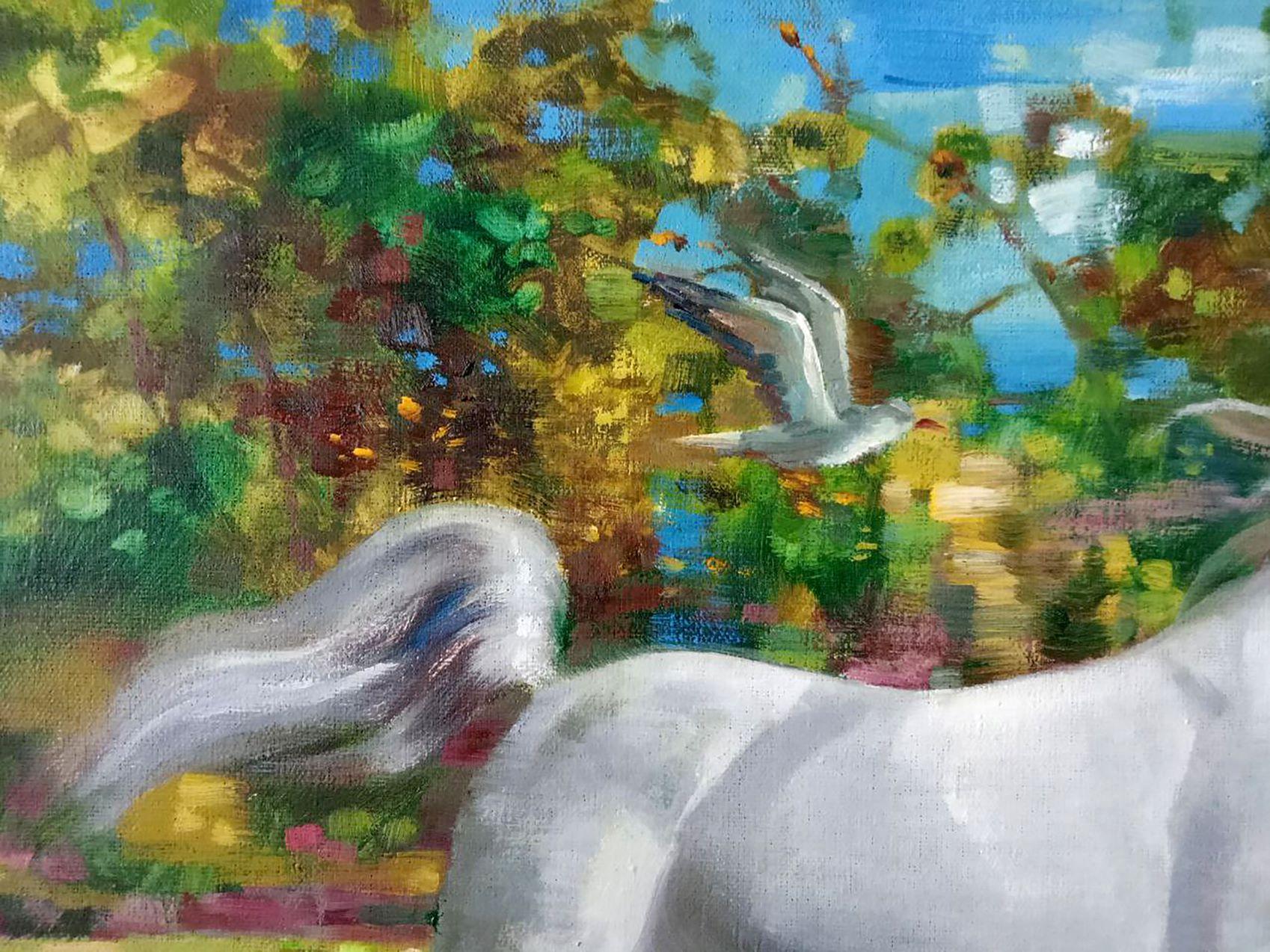 Artist: Anatoly Borisovich Tarabanov
Work: Original oil painting, handmade artwork, one of a kind 
Medium: Oil on Canvas 
Year: 2017
Style: Impressionism
Title: Wind in the Mane
Size: 23.5
