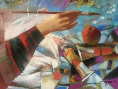 Woman Artist, Portrait, Original oil Painting, Ready to Hang