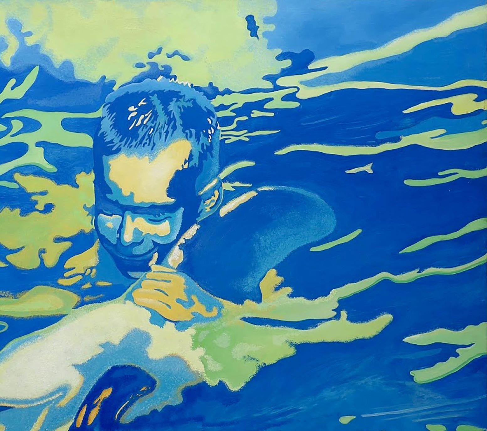 Ein Hauch von einem Traum Porträt Zeitgenössische Kunst Original Ölgemälde Einzigartig (Blau), Figurative Painting, von Anatoly Varvarov Viktorovich
