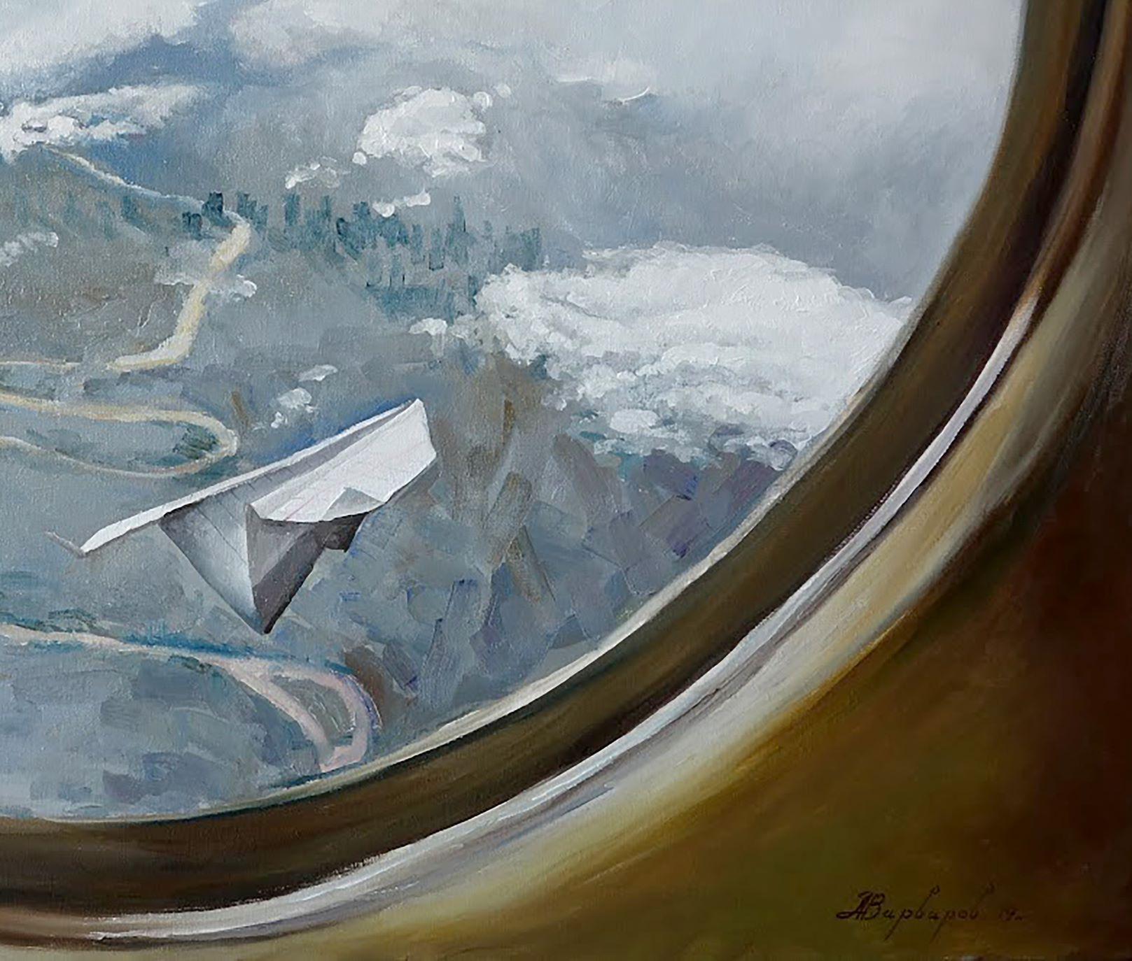 Flugzeuge leben im Flug, Zeitgenössische Kunst, Original Ölgemälde, Einzigartig – Painting von Anatoly Varvarov Viktorovich