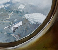 Airplanes live in Flight, Contemporary Art, Original oil Painting, One of a Kind