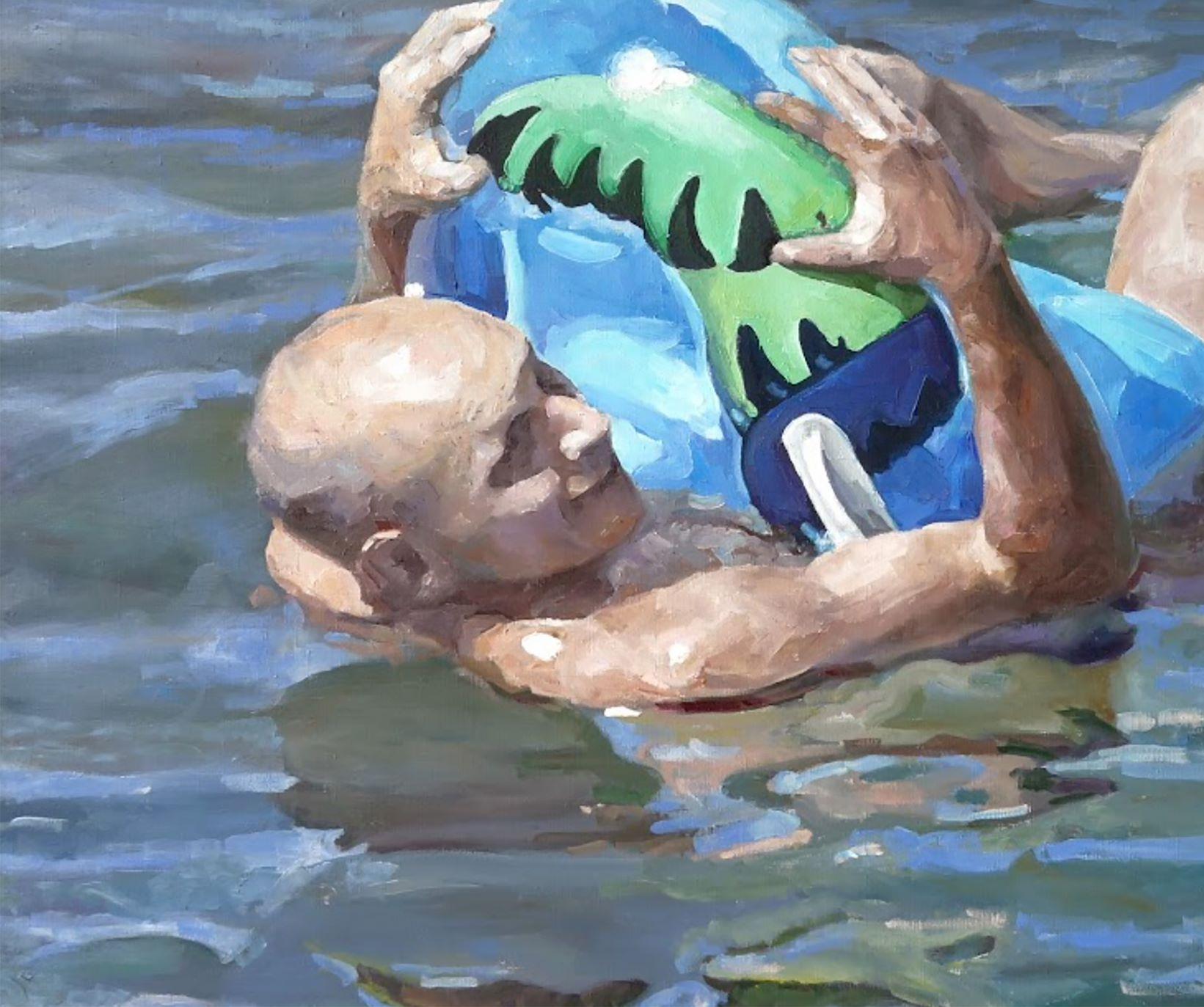 Au-delà de l'enfance, Figure, Art contemporain, Peinture à l'huile originale, Unique en son genre - Photoréalisme Painting par Anatoly Varvarov Viktorovich