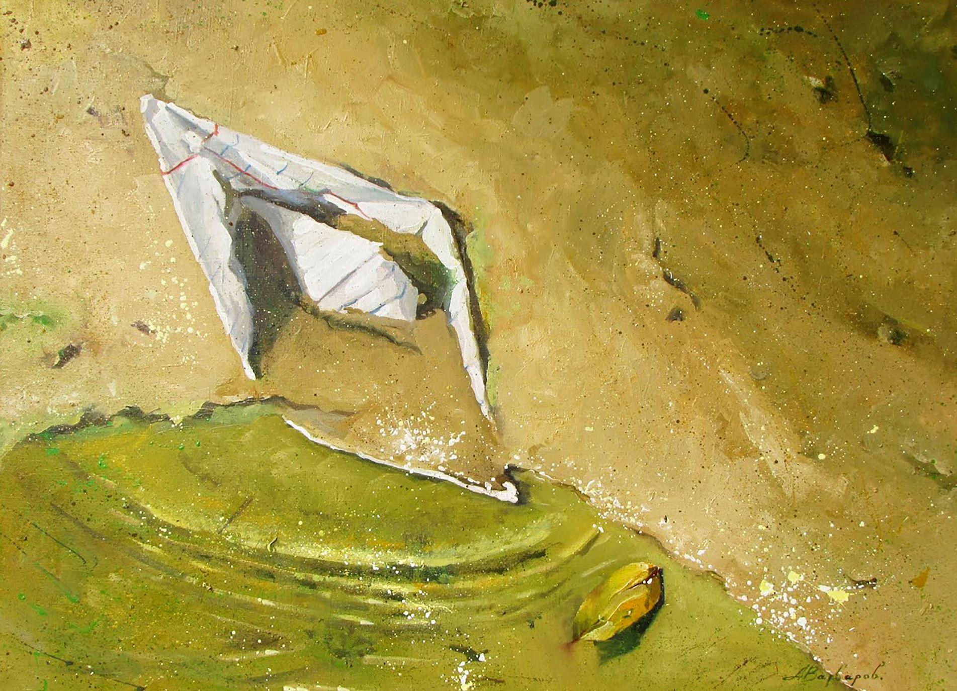 Landscape Painting Anatoly Varvarov Viktorovich - Forgotten, peinture à l'huile originale, unique en son genre