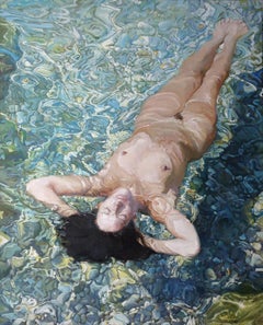 Happy, Nude, Contemporary art, Figurative, Original oil Painting, One of a Kind