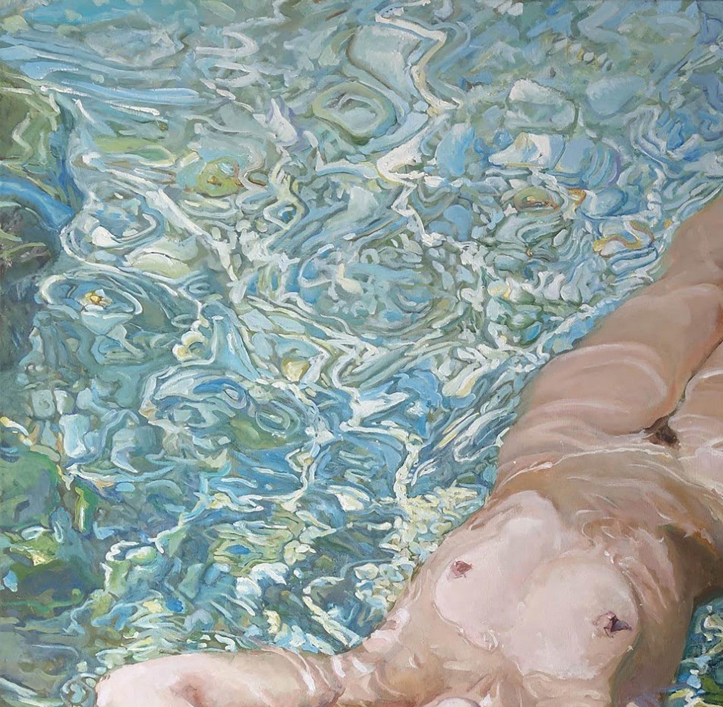 Happy, Nude, Contemporary art, Figurative, Original oil Painting, One of a Kind For Sale 2