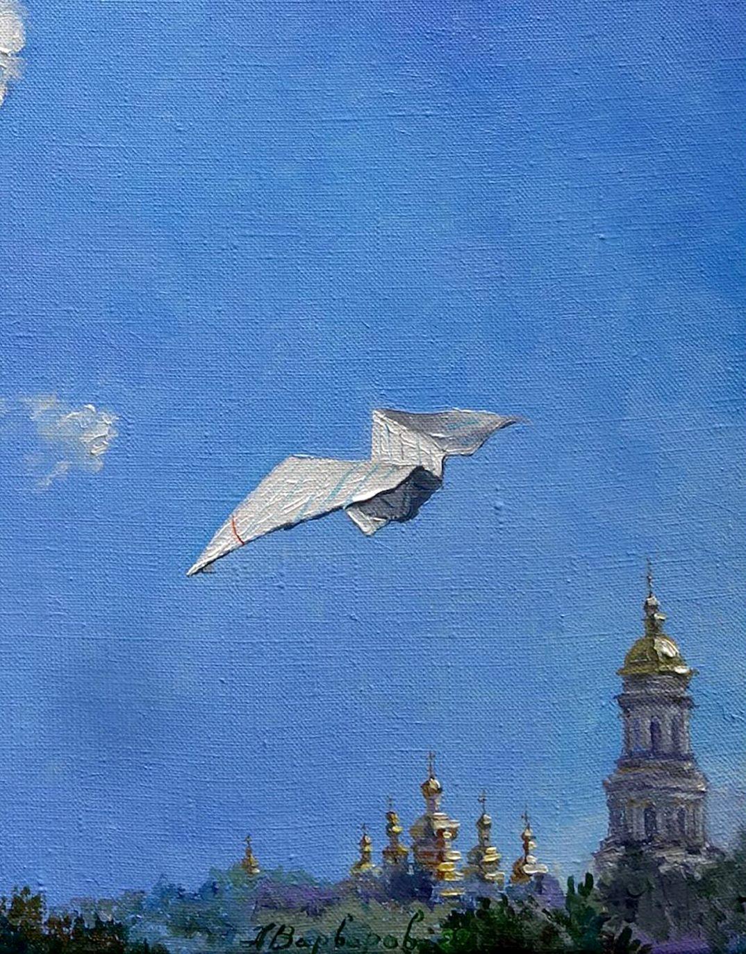 Kyiv è il mio 2022, Pittura ad olio originale, Pezzo unico - Painting di Anatoly Varvarov Viktorovich