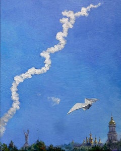 Kyiv est mon 2022, une peinture à l'huile originale, unique en son genre