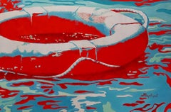 Lifebuoy, Portrait, Contemporary art, Original oil Painting, One of a Kind