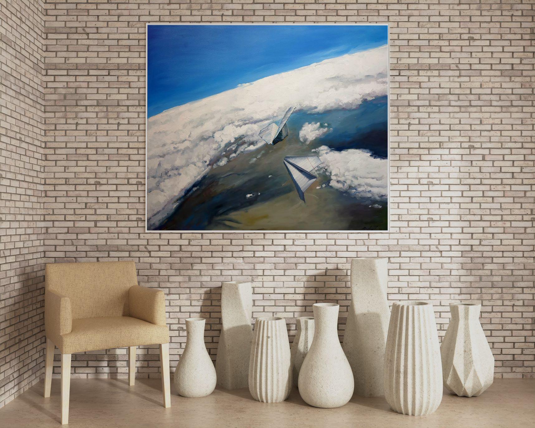 Amanti, Cielo, Arte su tela, Pittura ad olio originale, Pezzo unico 1