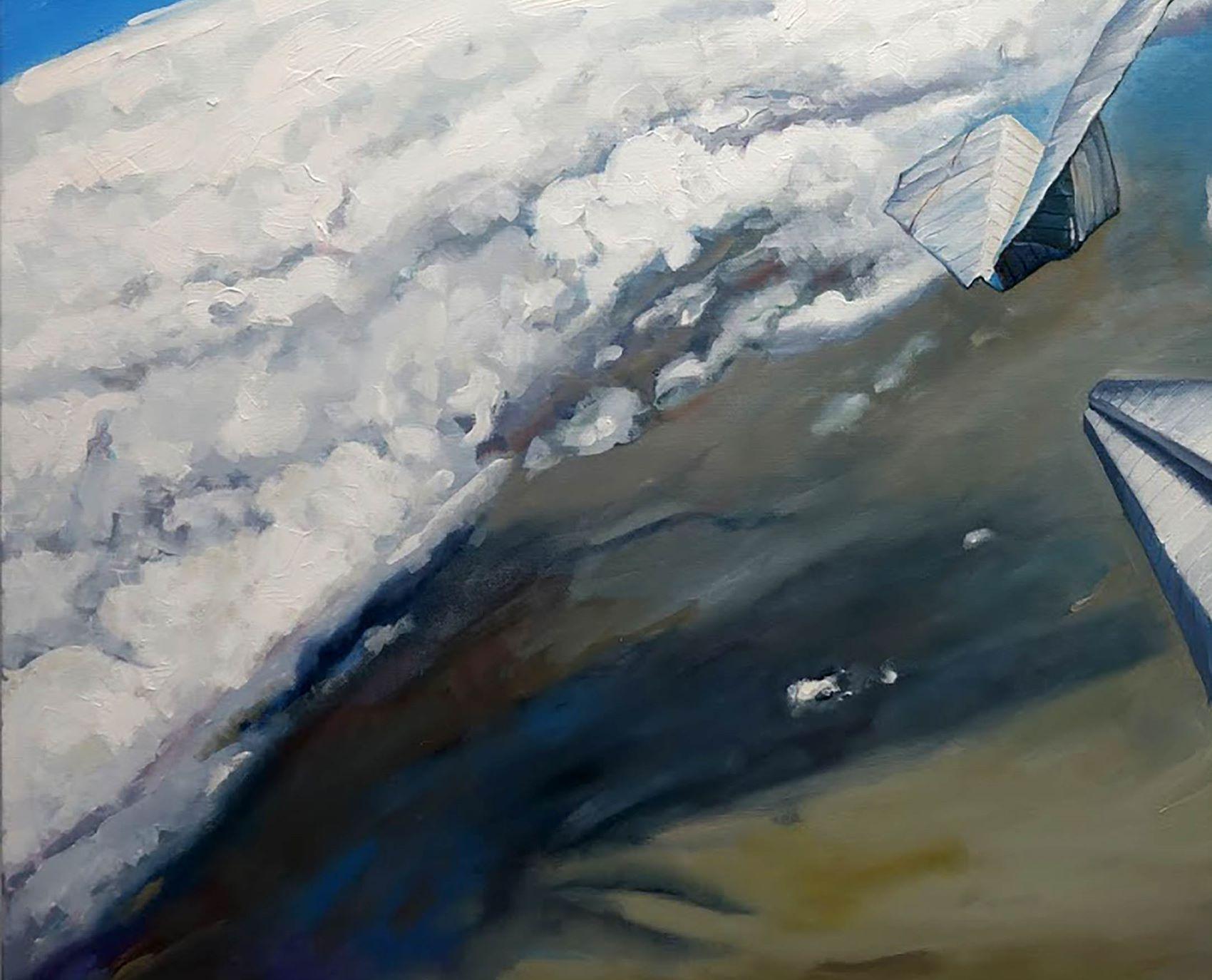 Les amoureux du ciel, peinture à l'huile originale, unique en son genre - Impressionnisme Painting par Anatoly Varvarov Viktorovich