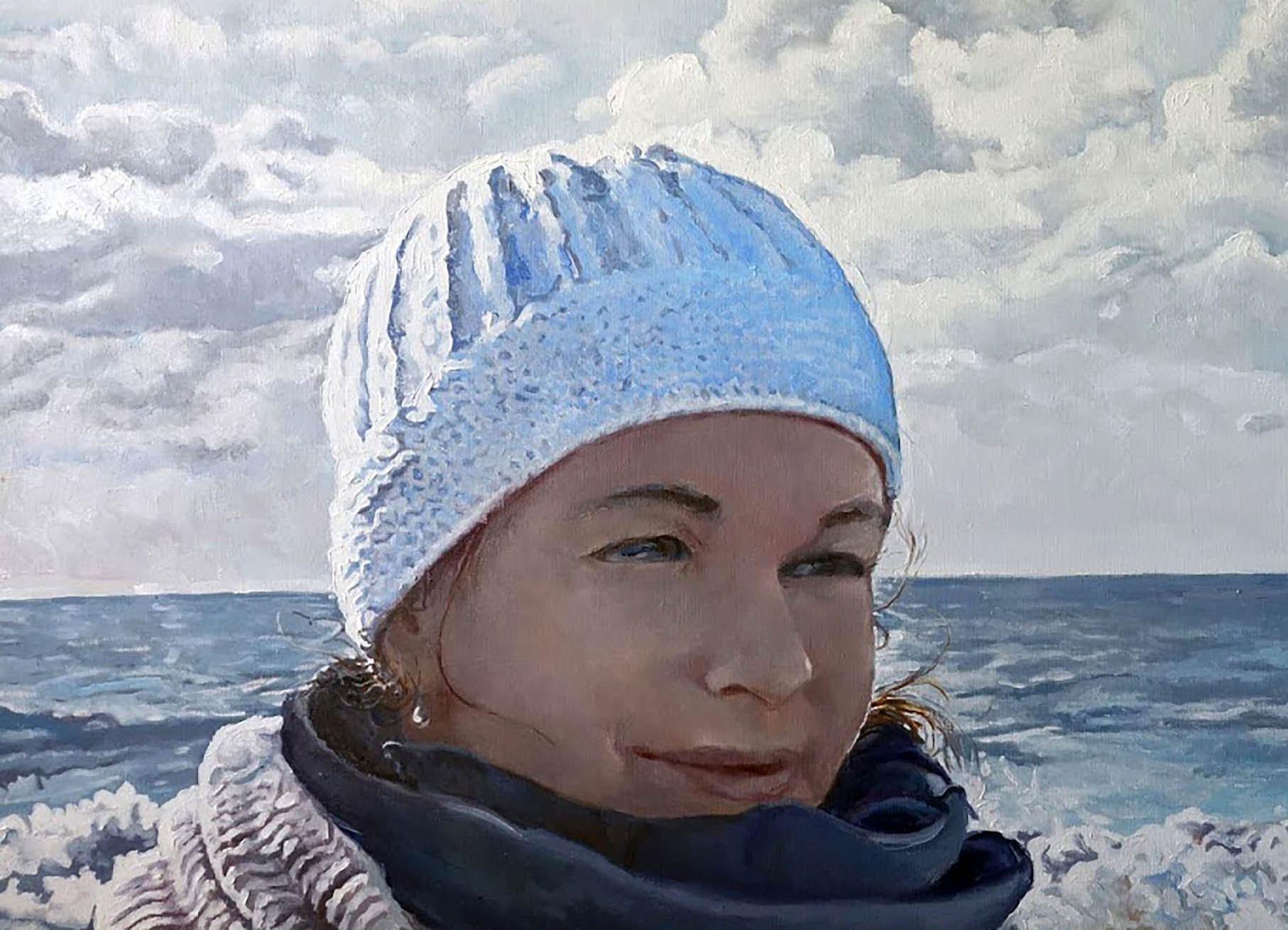North Sea, Portrait, Original oil Painting, One of a Kind - Gray Portrait Painting by Anatoly Varvarov Viktorovich