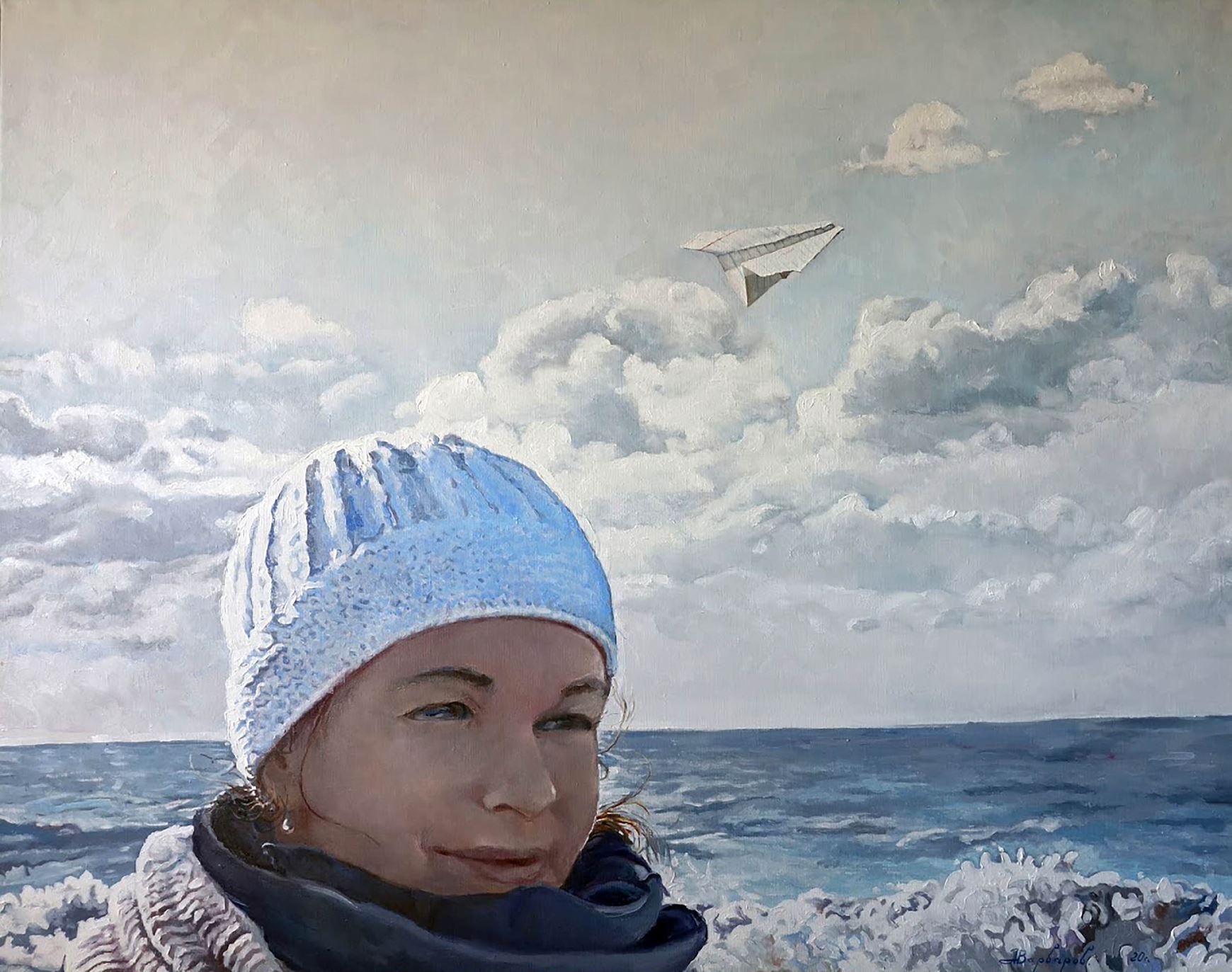 Portrait Painting di Anatoly Varvarov Viktorovich - Mare del Nord, Ritratto d'arte Pittura ad olio originale, Pezzo unico