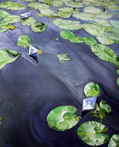 Peacekeepers, waterlilies, Original oil Painting, One of a Kind