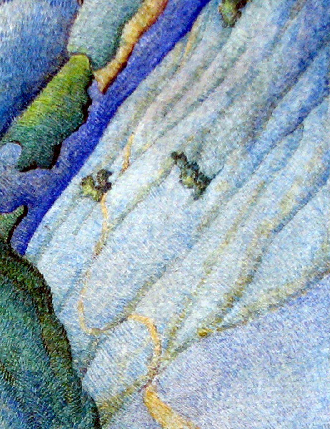 Cœur de peuplier, peinture à l'huile originale, unique en son genre - Bleu Abstract Painting par Anatoly Varvarov Viktorovich