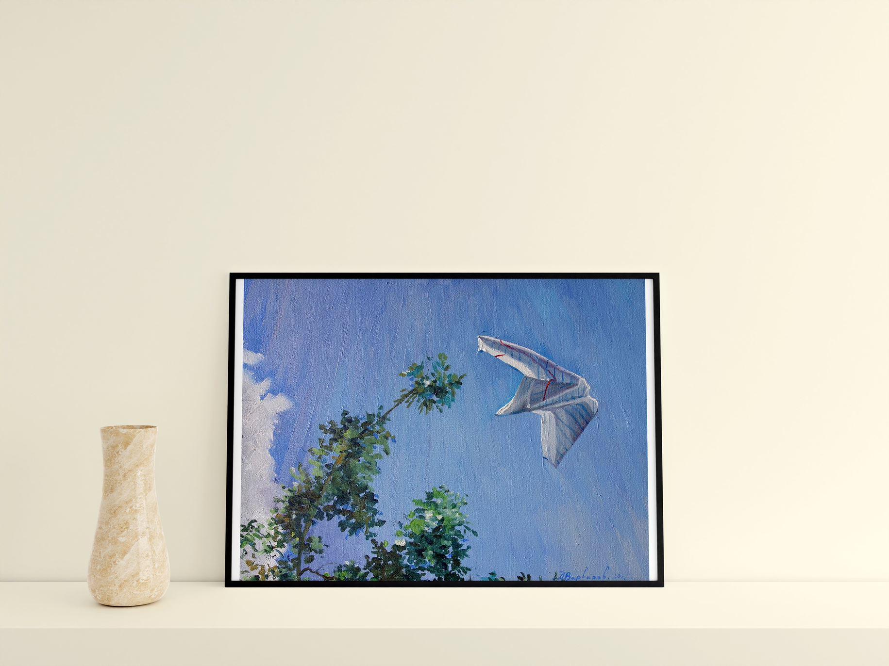 Solar, Original Ölgemälde, Leinwandkunst, Unikat (Blau), Landscape Painting, von Anatoly Varvarov Viktorovich