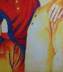 L'ère de la joie Portrait Art contemporain, Peinture à l'huile originale, Unique en son genre