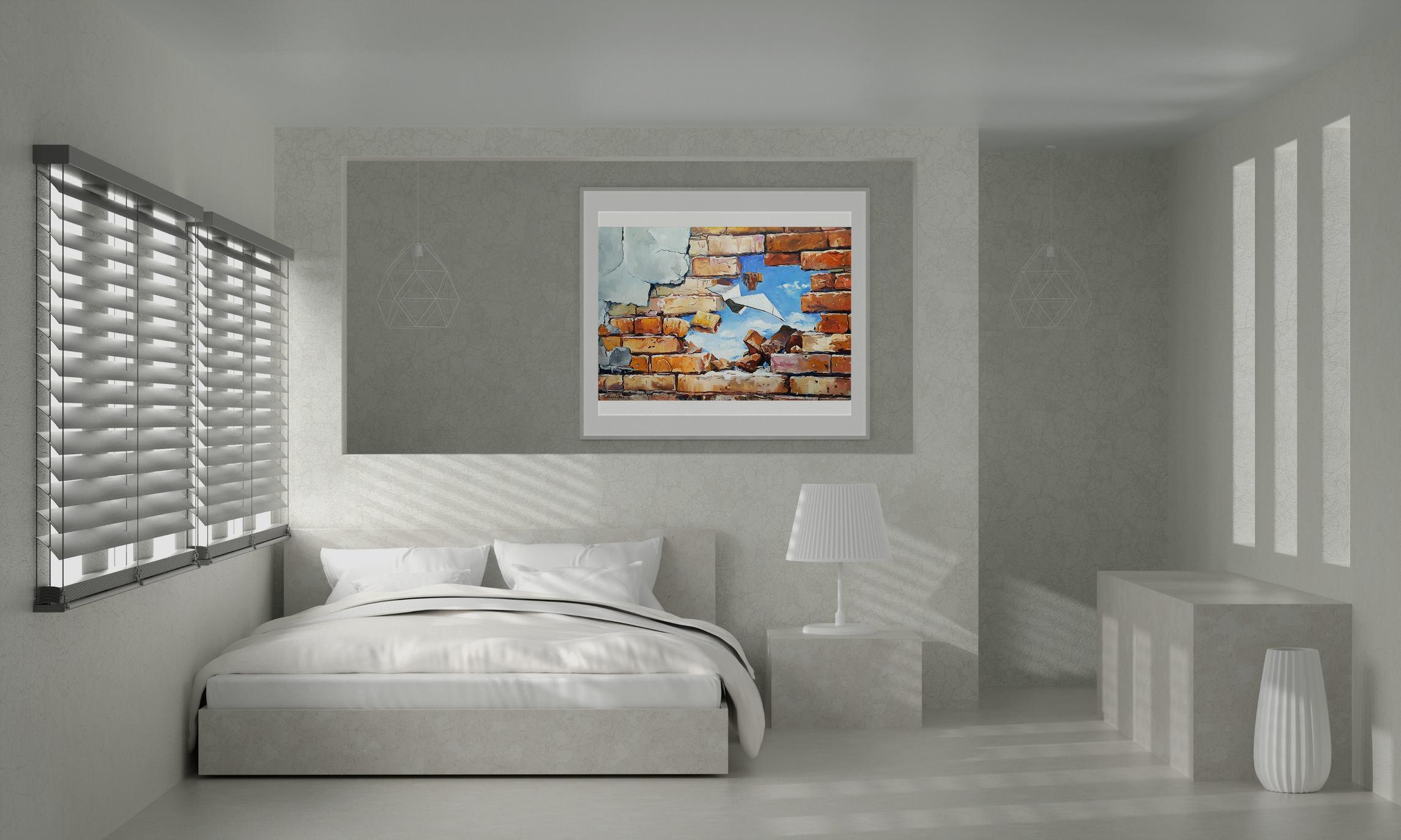 Die Wand, Original Ölgemälde, Unikat im Angebot 1