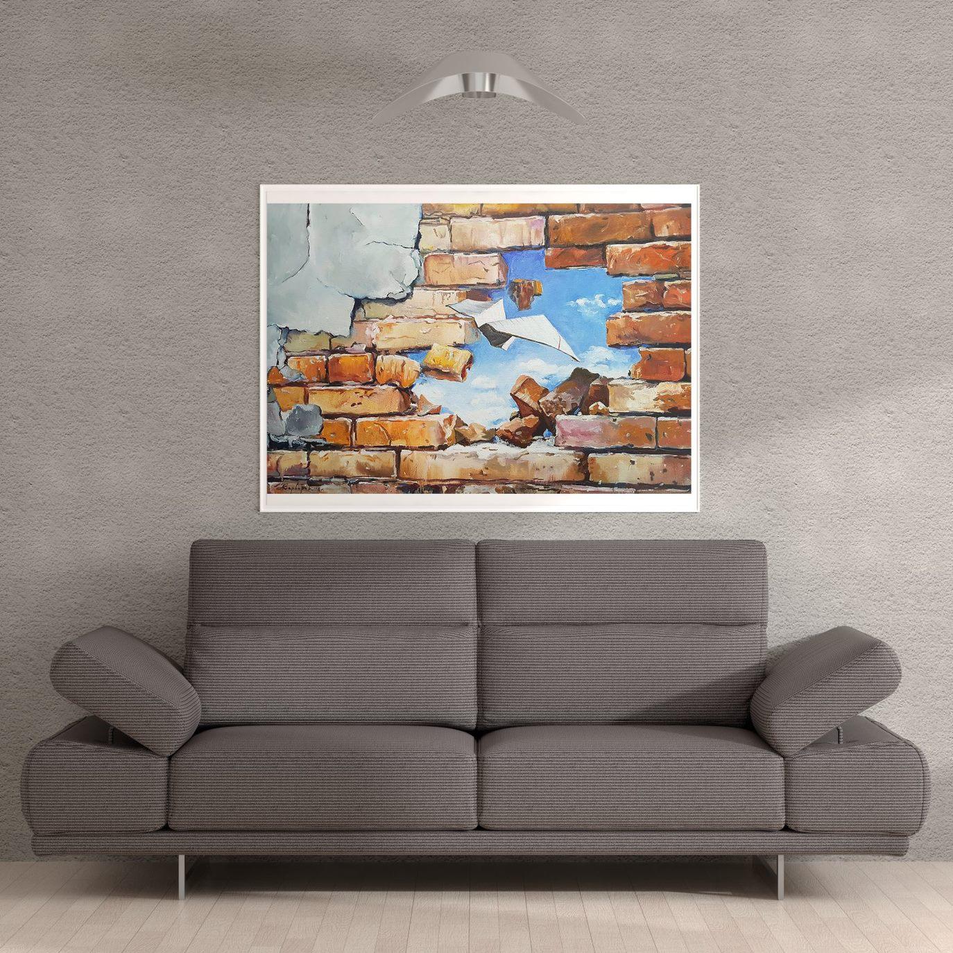 Die Wand, Original Ölgemälde, Unikat im Angebot 2
