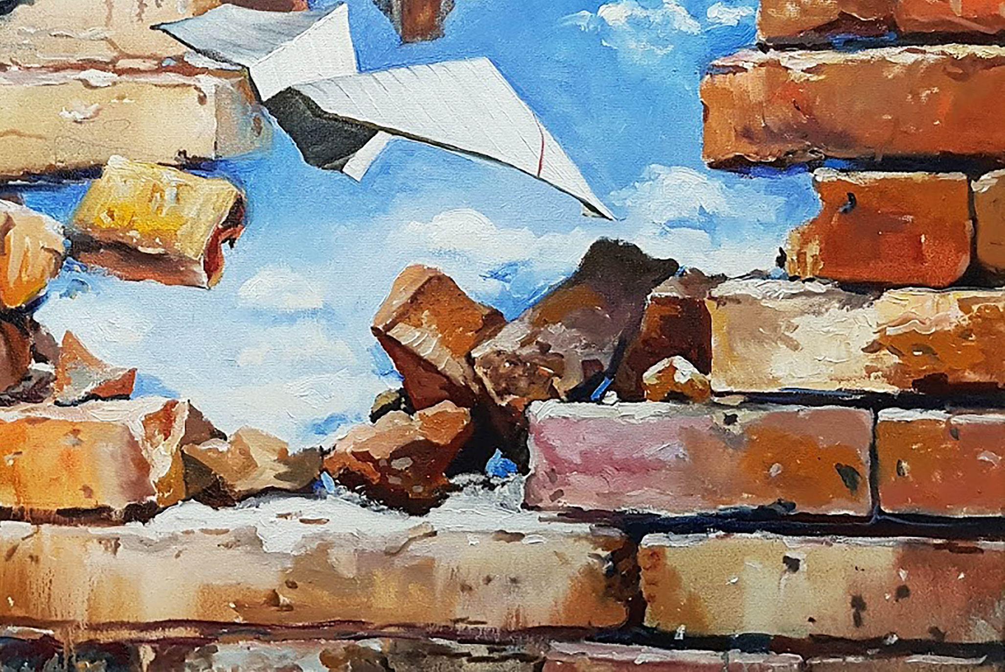 Die Wand, Original Ölgemälde, Unikat – Painting von Anatoly Varvarov Viktorovich