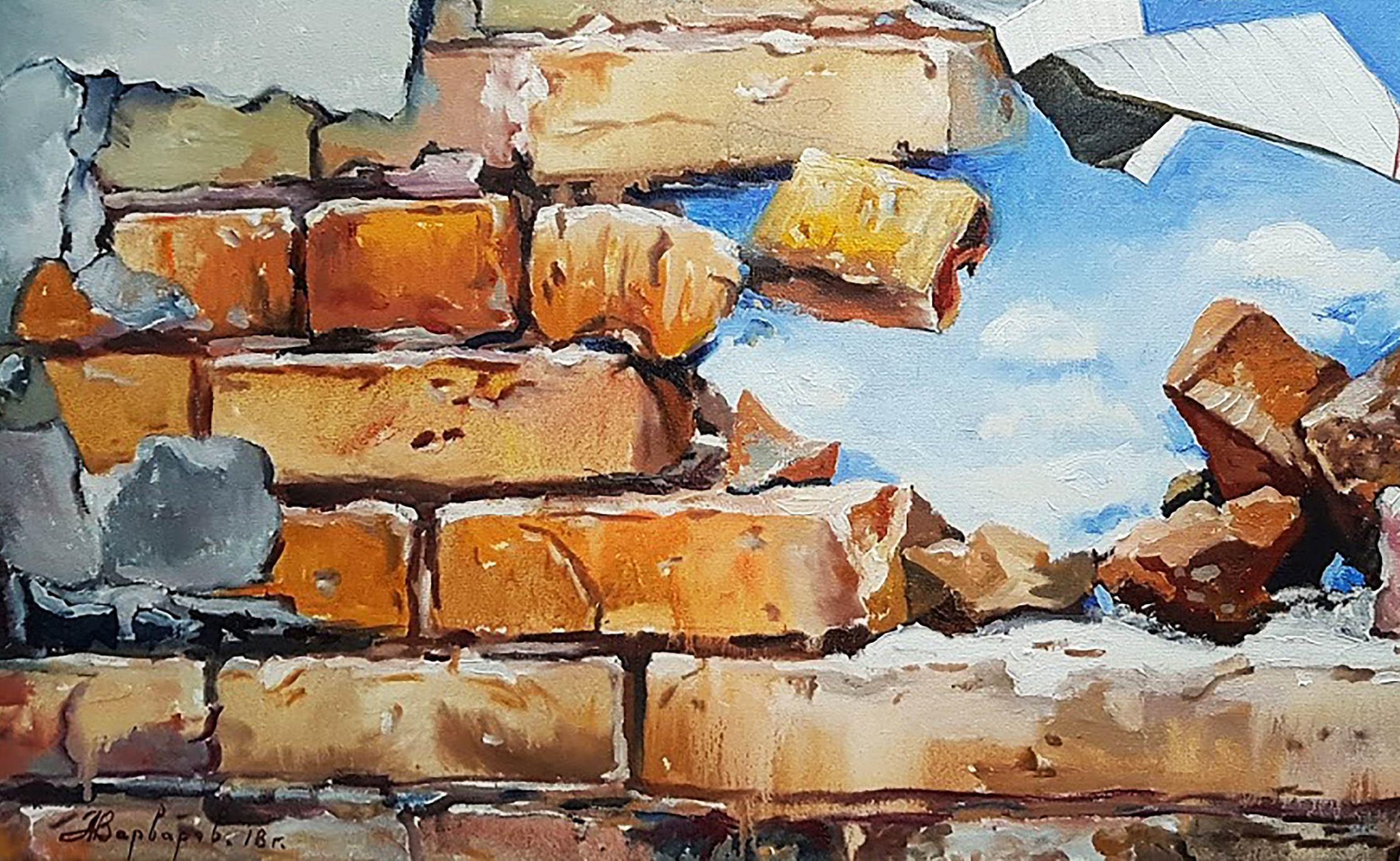 Die Wand, Original Ölgemälde, Unikat (Impressionismus), Painting, von Anatoly Varvarov Viktorovich