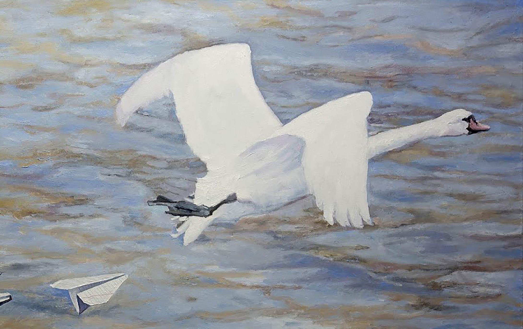 Tornano, opera d'arte fatta a mano, pittura ad olio originale, pezzo unico - Animal Painting Grigio di Anatoly Varvarov Viktorovich