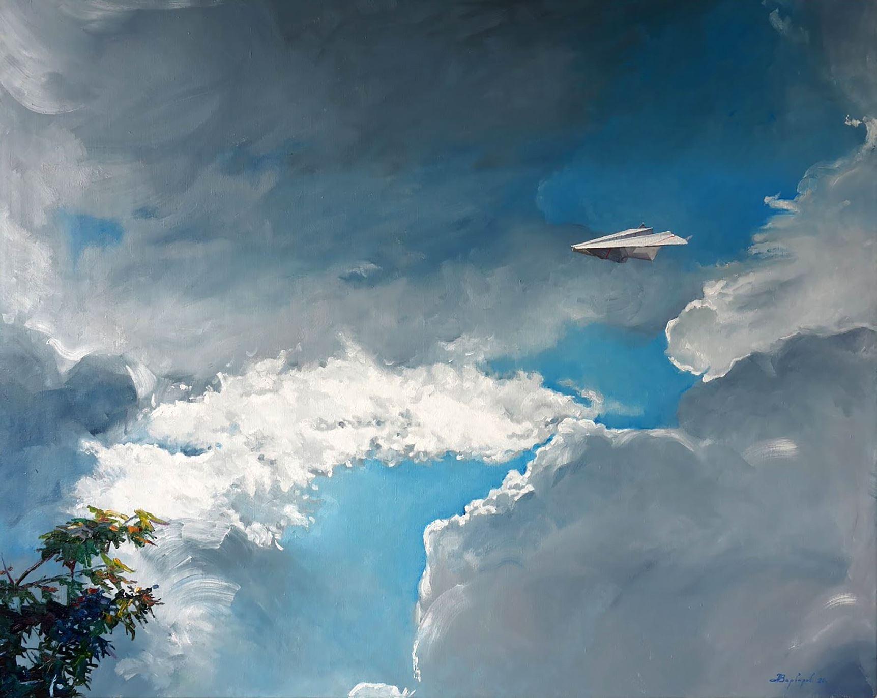 Anatoly Varvarov Viktorovich Landscape Painting – To a Meeting, Sky, Original Ölgemälde, Unikat, Großformatiges Originalgemälde