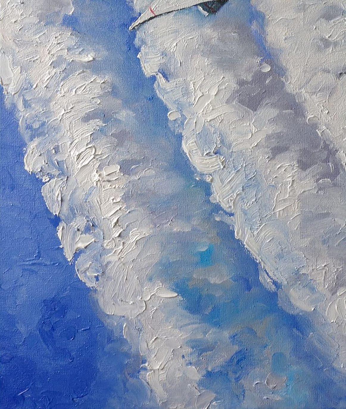 SMS urgente, Cielo, Pittura ad olio originale d'arte contemporanea, Pezzo unico - Painting Fotorealista di Anatoly Varvarov Viktorovich