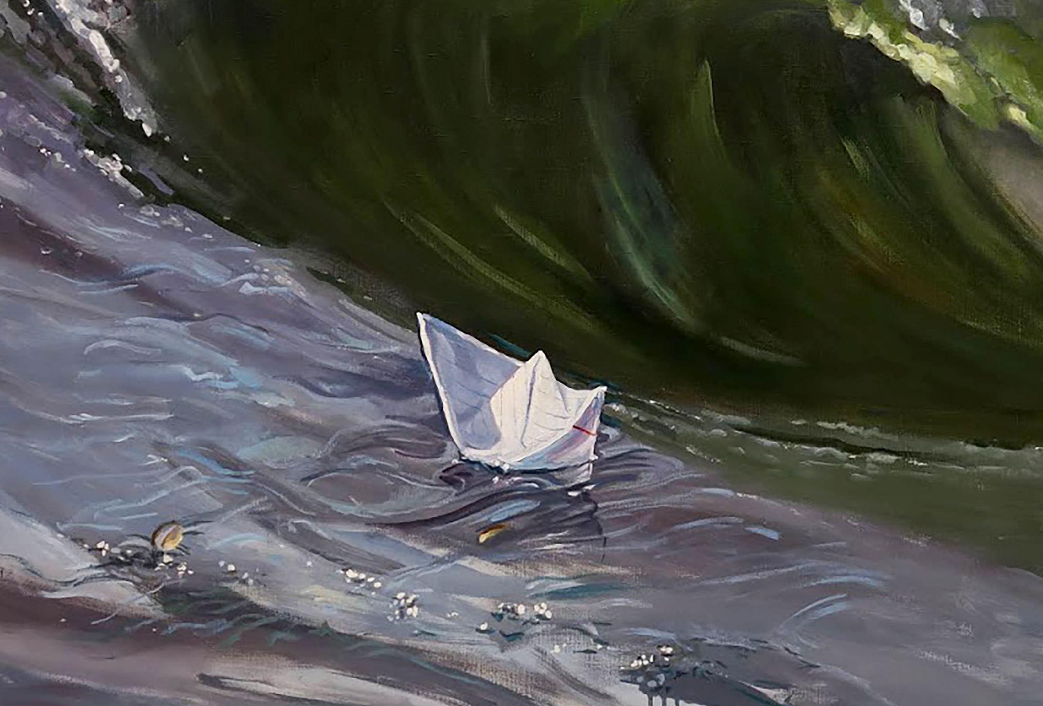 Wave, Sea, Coastal, Original oil Painting, One of a Kind - Black Landscape Painting by Anatoly Varvarov Viktorovich
