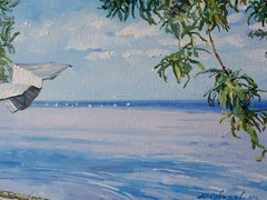 Weekend by the Sea, Landschaftskunst, Original-Ölgemälde, Unikat