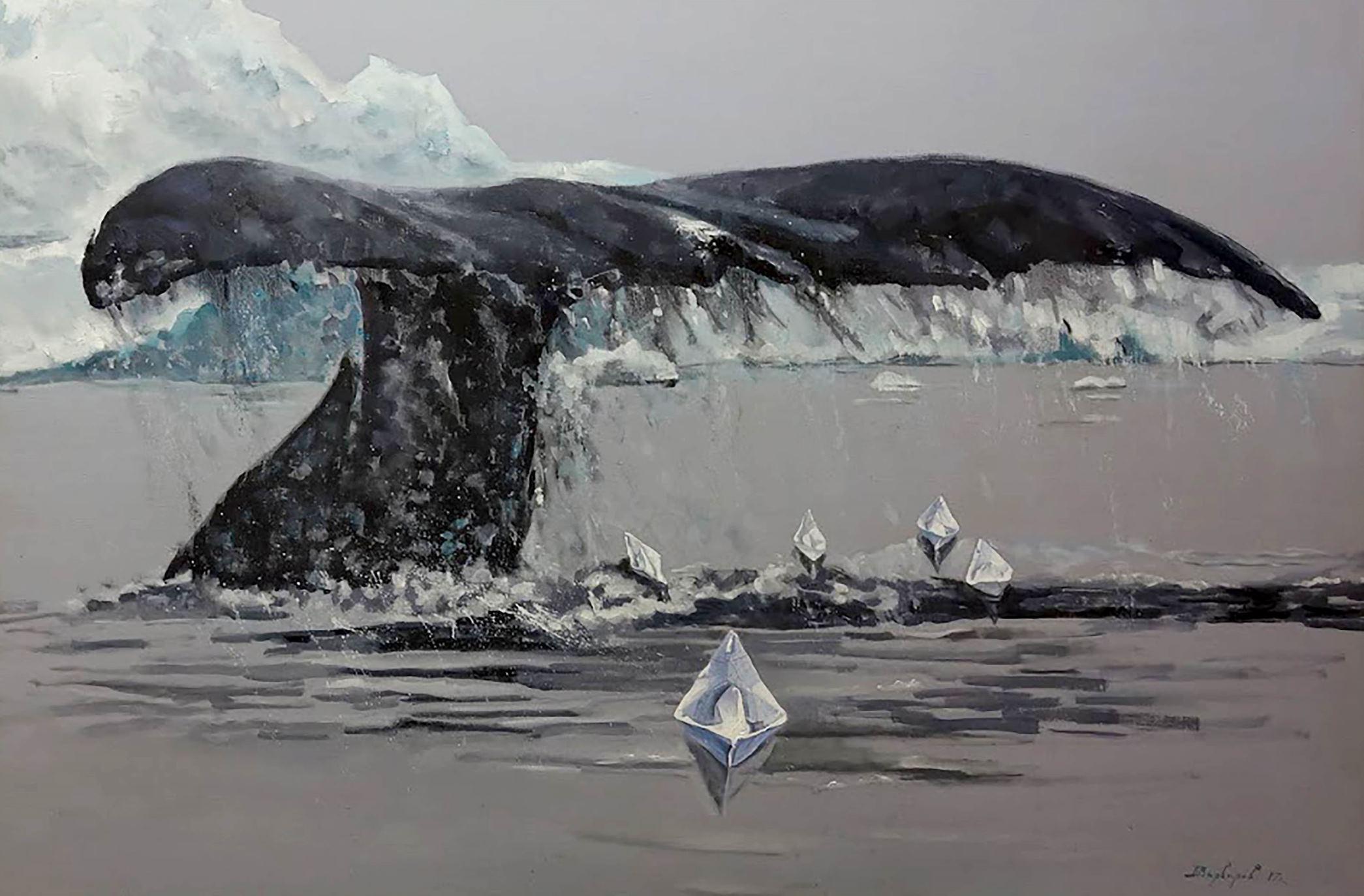 Senza remi, Pittura ad olio originale, pezzo unico - Painting di Anatoly Varvarov Viktorovich