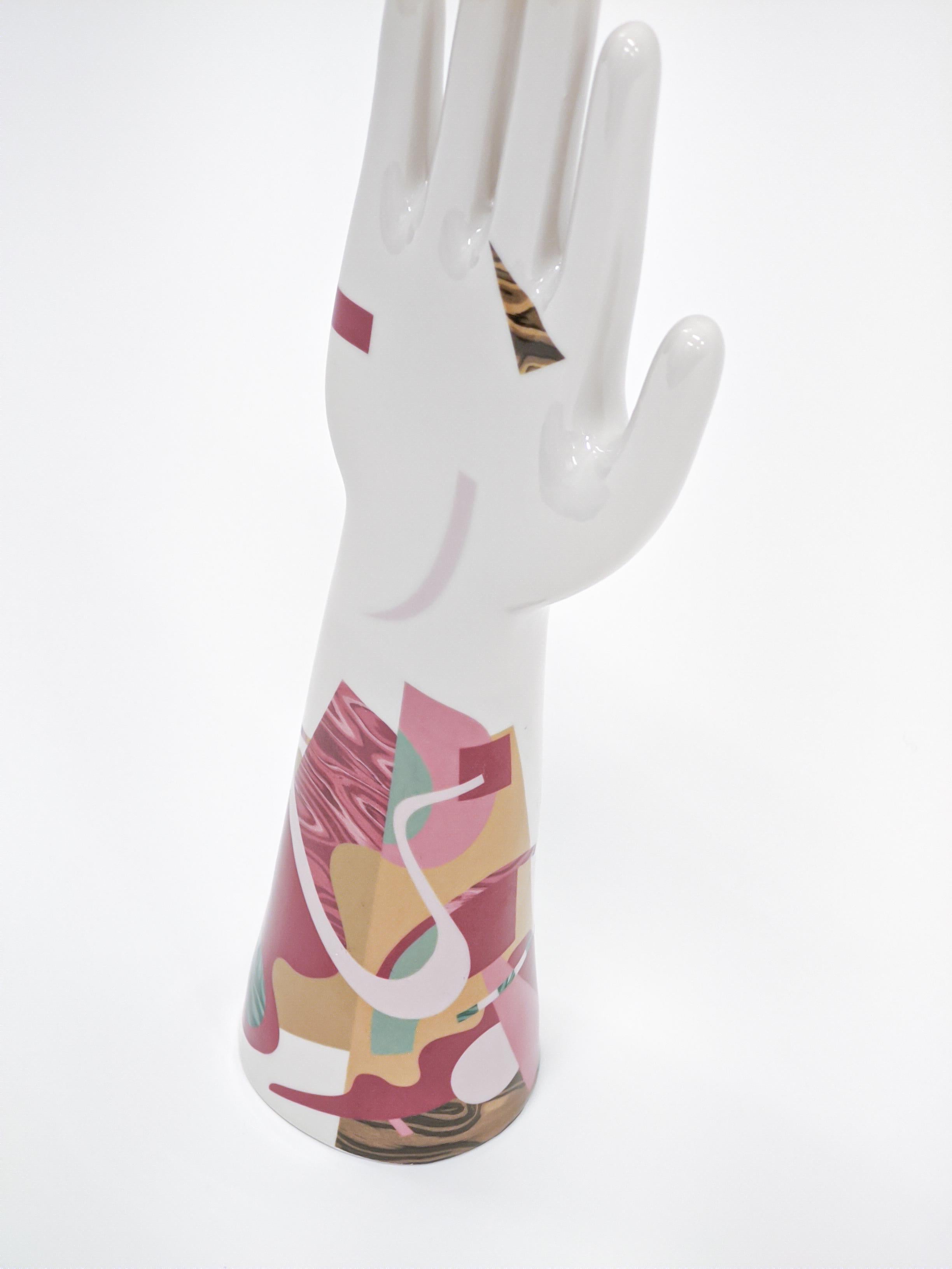 Italian Anatomica, Porcelain Hand with Alchimie Decoration by Vito Nesta For Sale