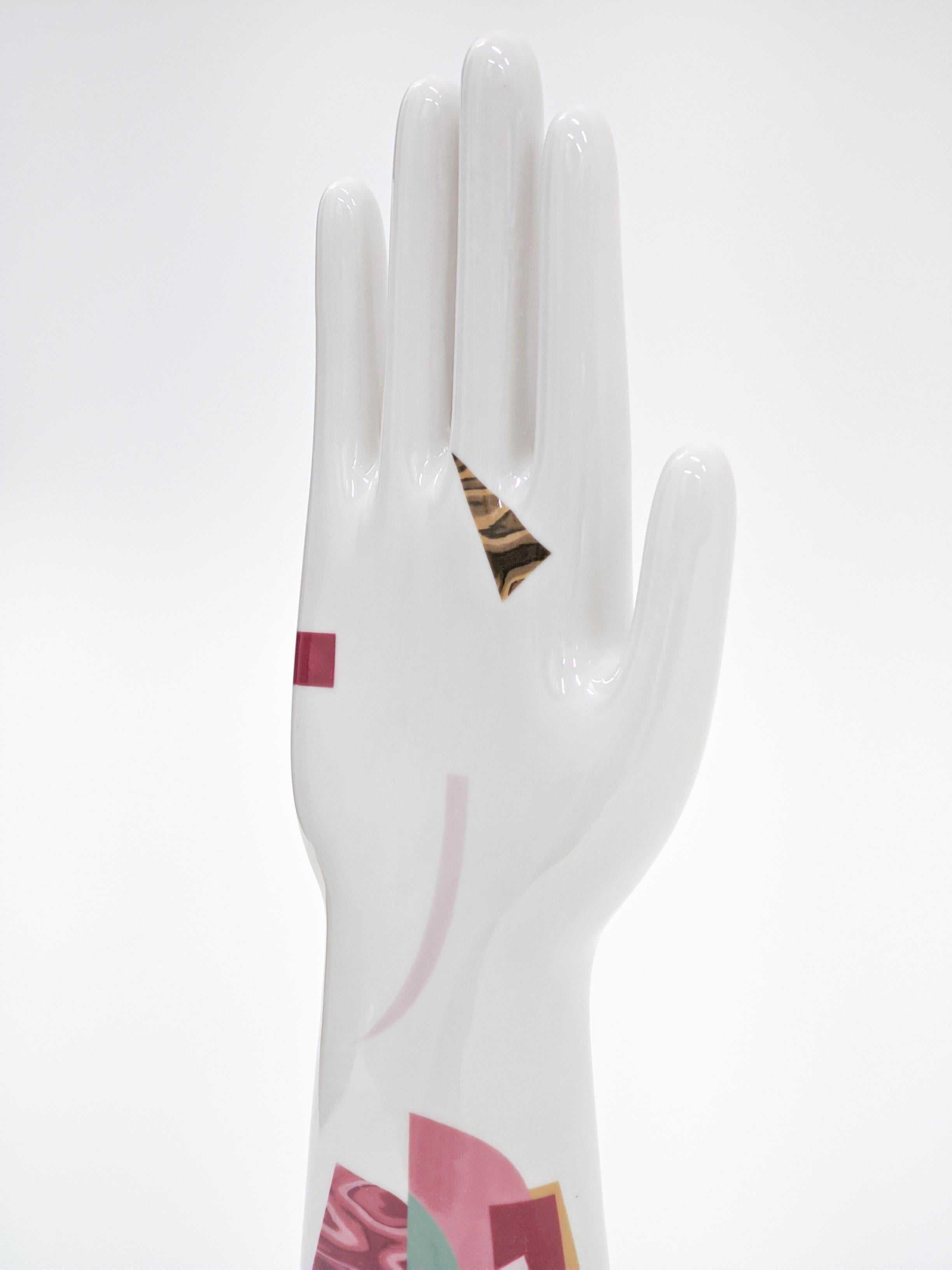 Anatomica, Porcelain Hand with Alchimie Decoration by Vito Nesta In New Condition For Sale In Milano, Lombardia