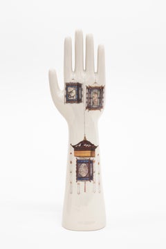 Anatomica, Porcelain Hand with Chinese Lanterns Decoration by Vito Nesta