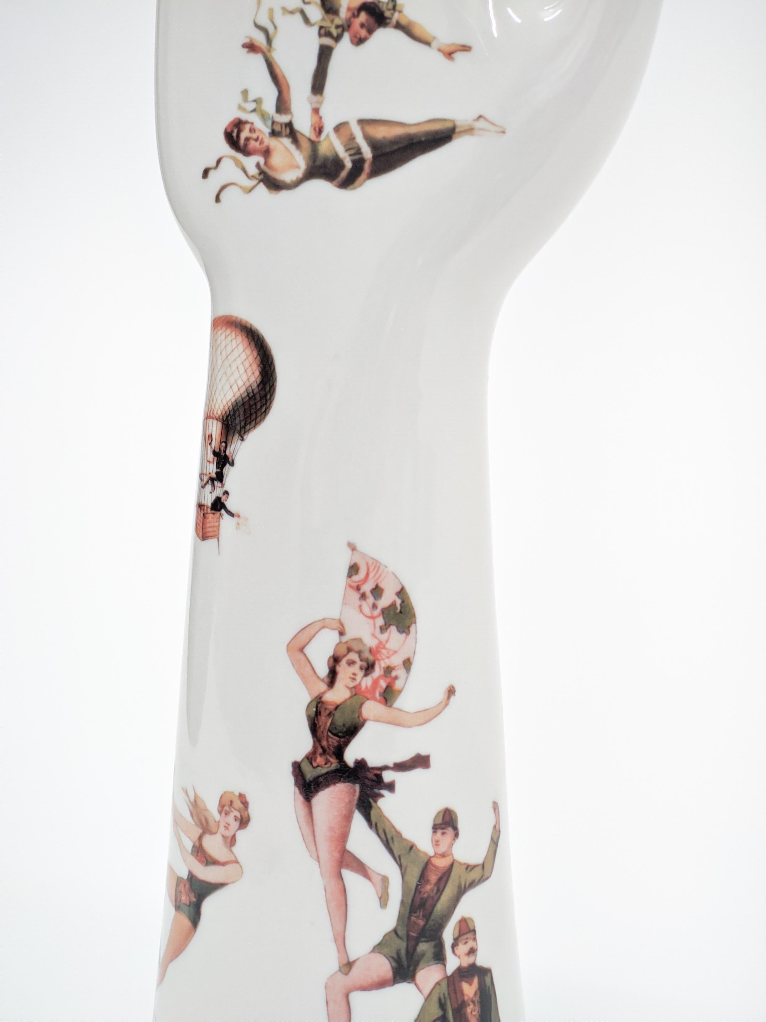 Contemporary Anatomica, Porcelain Hand with Circus Artists Decoration by Vito Nesta For Sale
