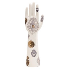 Vintage Anatomica, Porcelain Hand with Ex-Voto Decoration by Vito Nesta