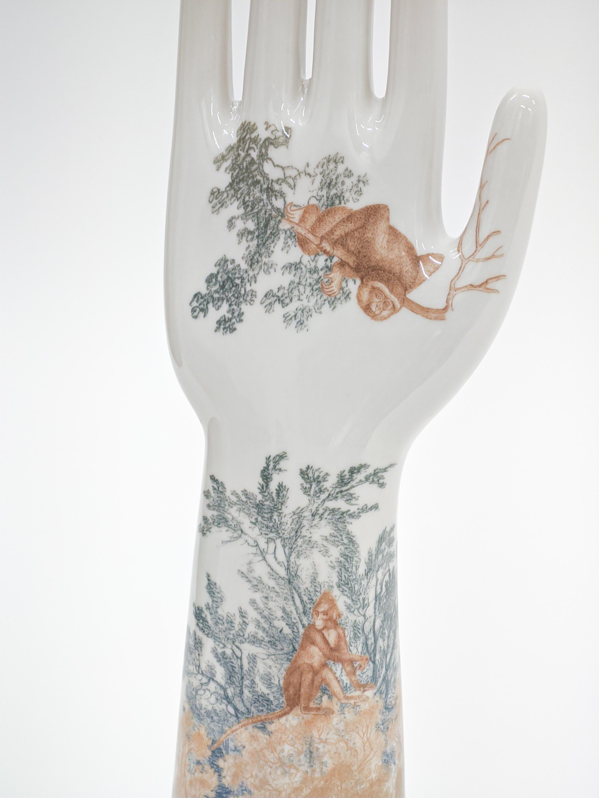 Italian Anatomica, Porcelain Hand with Galtaji Decoration by Vito Nesta For Sale