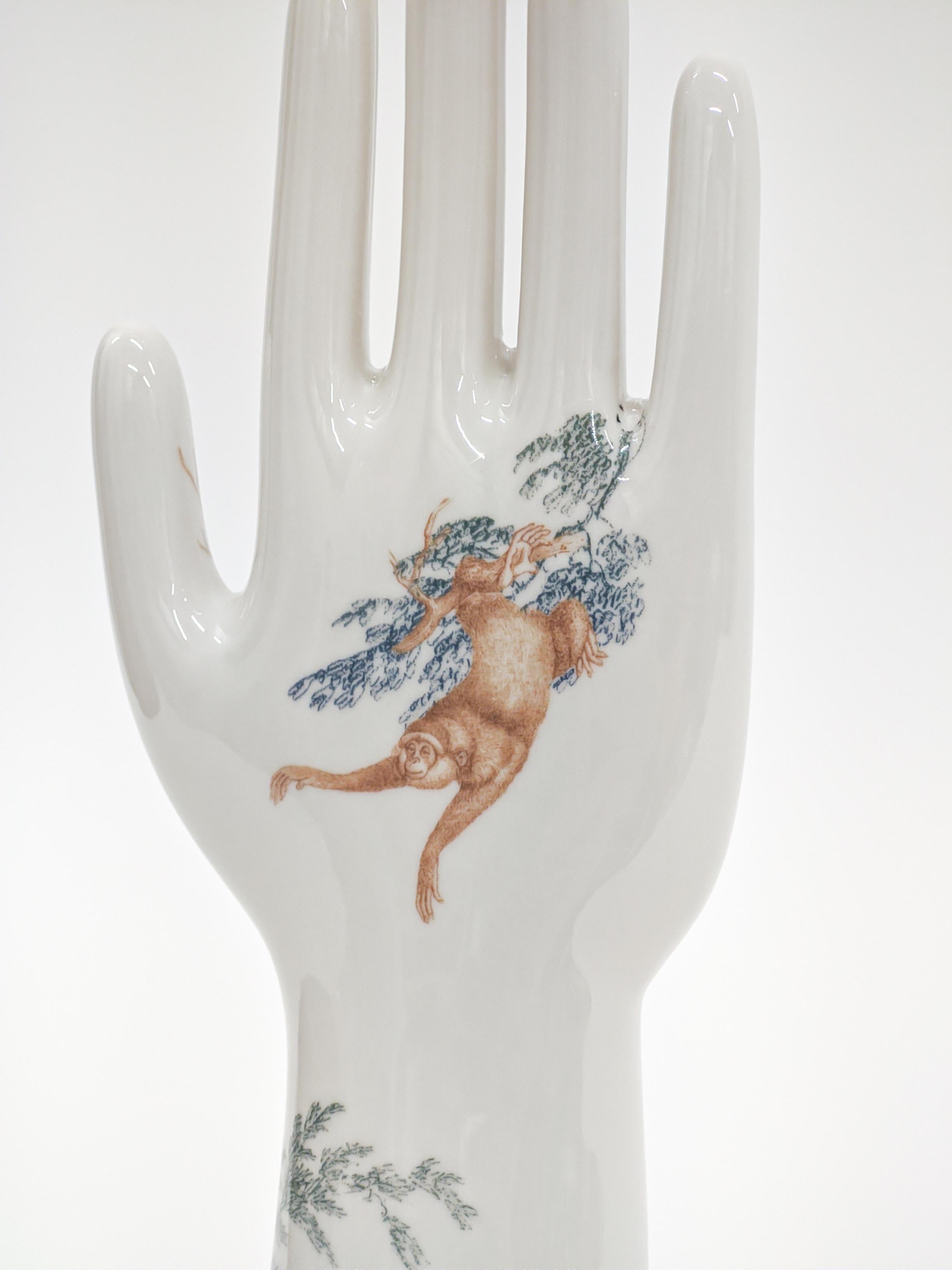 Contemporary Anatomica, Porcelain Hand with Galtaji Decoration by Vito Nesta For Sale
