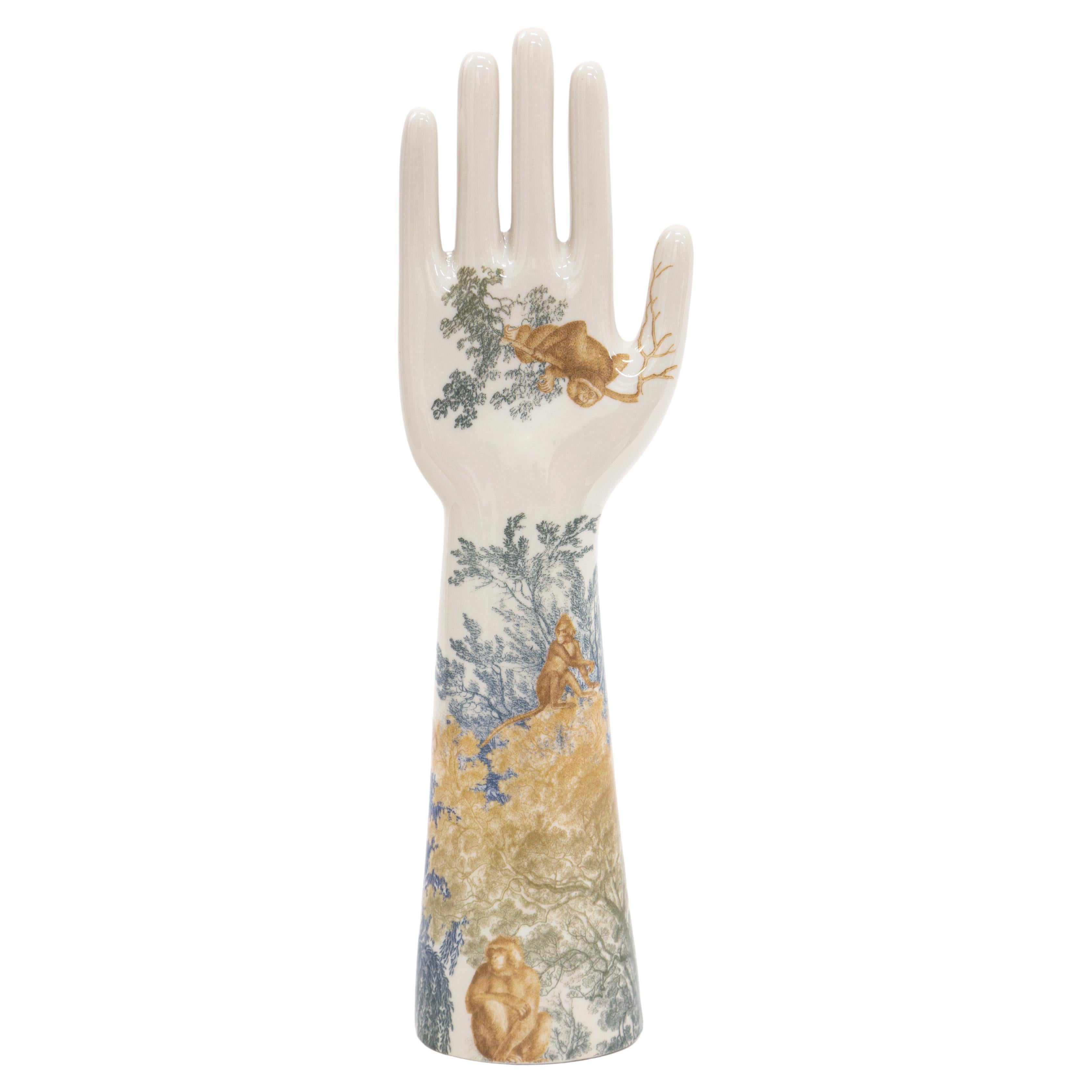 Anatomica, Porcelain Hand with Galtaji Decoration by Vito Nesta