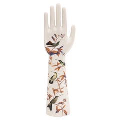 Anatomica, Porcelain Hand with Hummingbirds Decoration by Vito Nesta