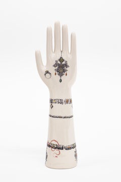 Anatomica, Porcelain Hand with Jewels Decoration by Vito Nesta