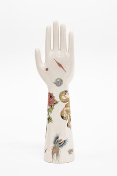 Anatomica, Porcelain Hand with Old School Tattoo Decoration by Vito Nesta