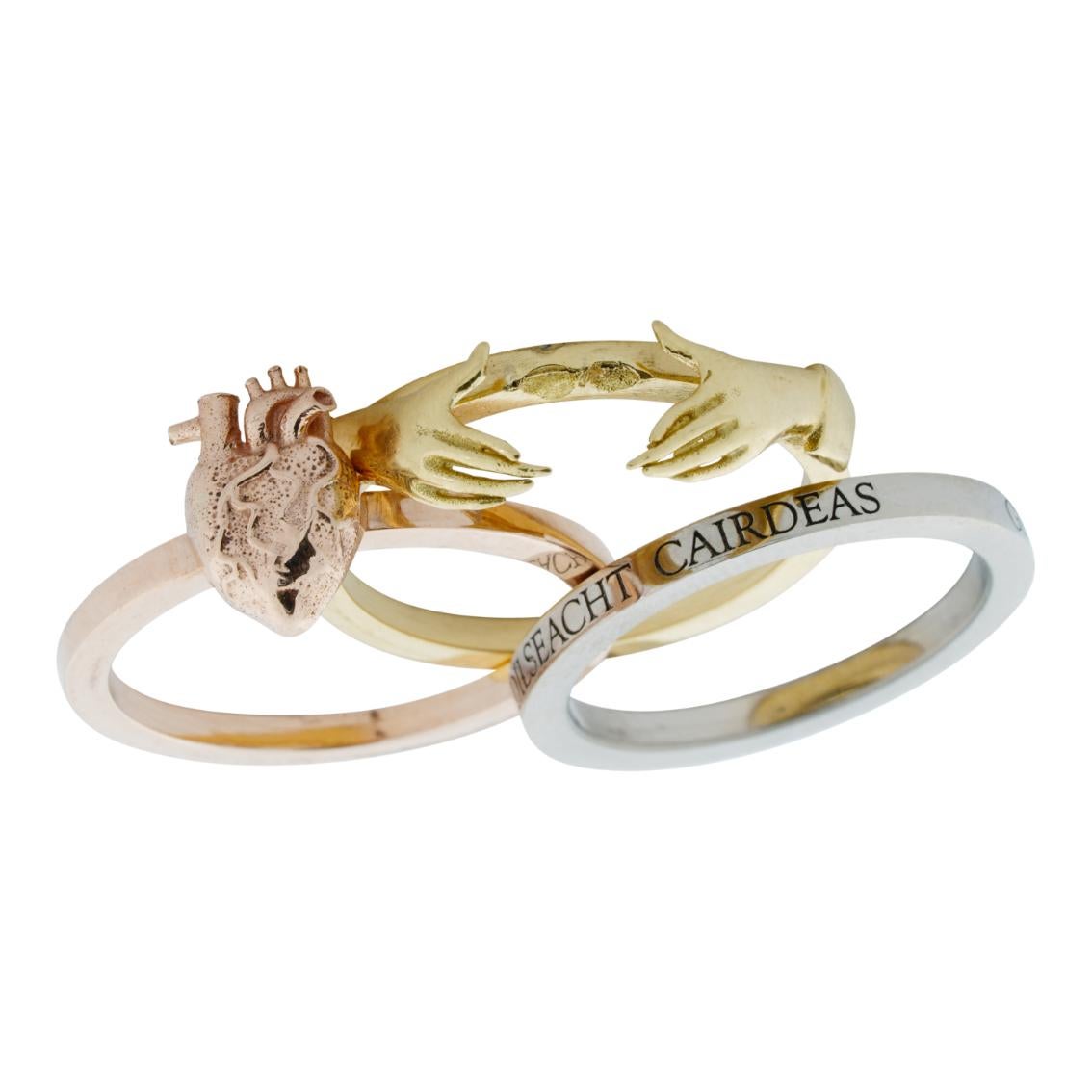 anatomical heart claddagh ring